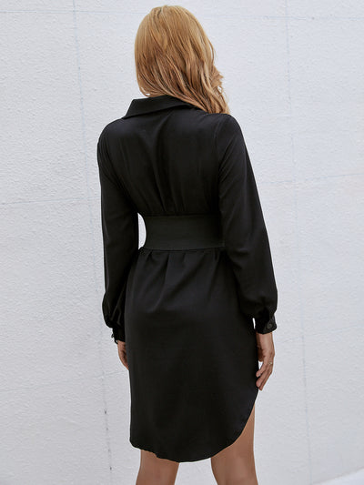 Vestido Camisero Largo con Cinturón para Otoño e Invierno - Image 10