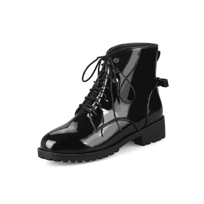 Botas Cortas Martin con Cordones Frontales Charol - Tallas Grandes - Image 8