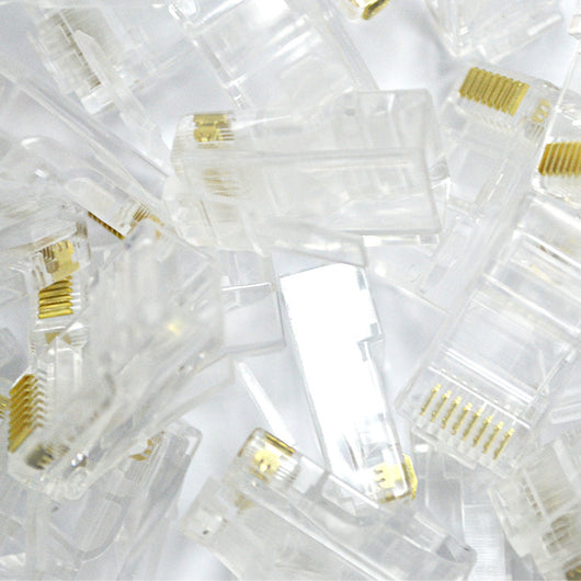 Conector de Red Modular Triple Dorado de Alta Calidad