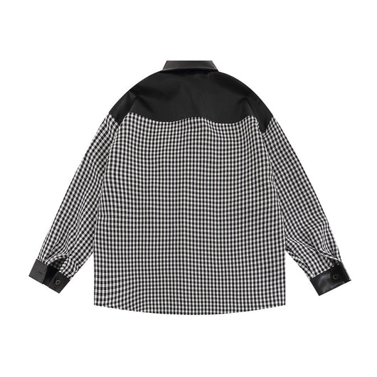 Camisa Manga Larga Hombre con Contraste de Costuras - Image 2