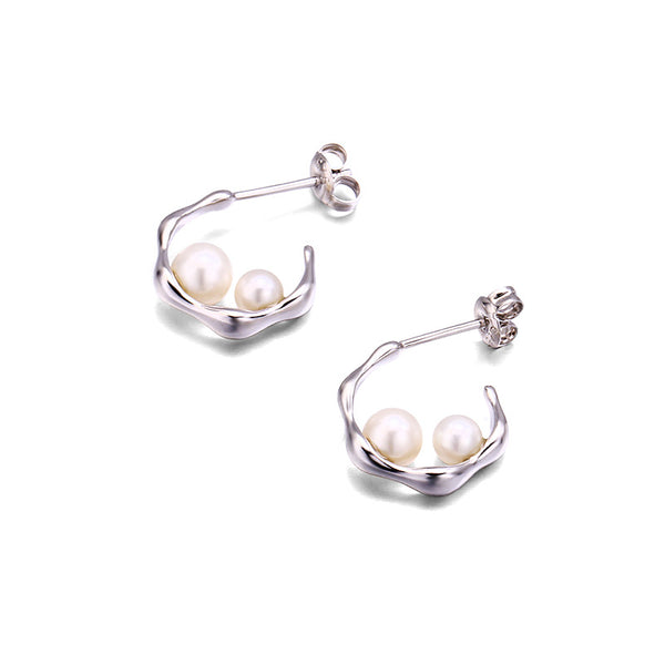 Aretes de Perla Natural Lujo Frío - Image 4