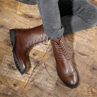 Botas de Trabajo Casual Coreanas en Cuero para Hombre - Image 8