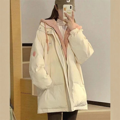 Abrigo Acolchado Doble Tela con Capucha para Mujer - Chaqueta Térmica Gruesa - Image 8