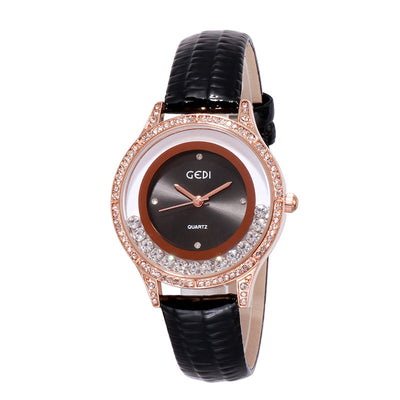 Reloj Cinturón de Cuero Doble Diamante Versátil para Mujer - Image 4