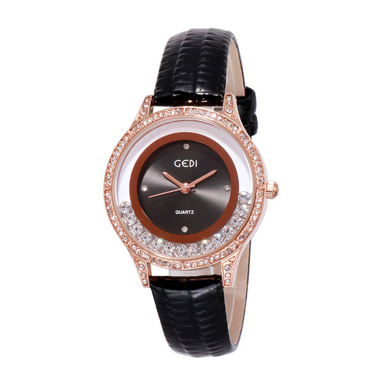 Reloj Cinturón de Cuero Doble Diamante Versátil para Mujer - Image 4