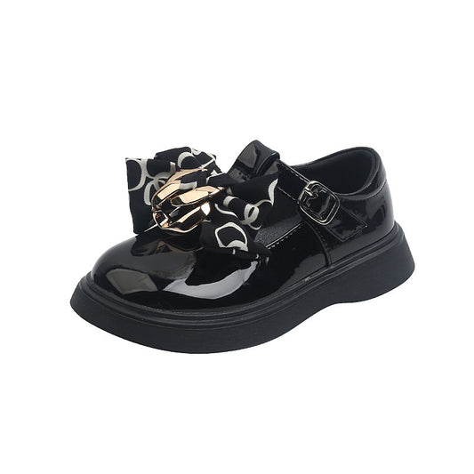 Zapatos de Cuero para Niñas con Moño Brillante - Estilo Princesa - Image 2