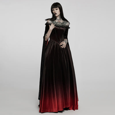 Vestido Formal de Cuello Único con Degradado Gótico - Image 3