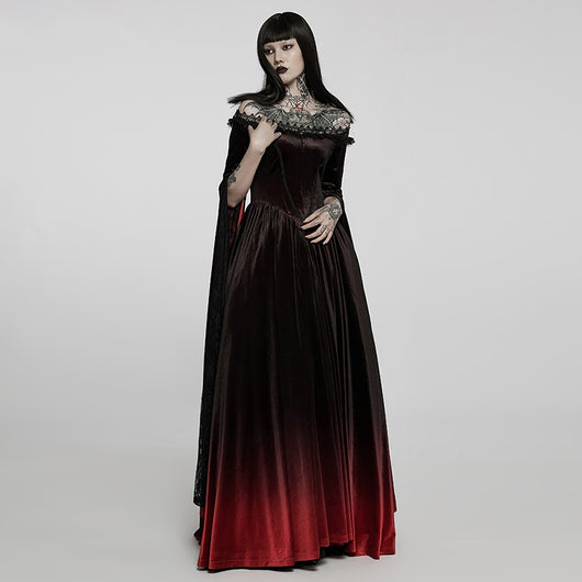 Vestido Formal de Cuello Único con Degradado Gótico - Image 3