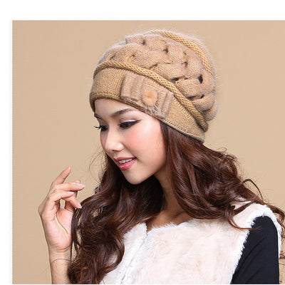 Gorro Invierno Mujer Doble Capa Lana Conejo - Abrigo Cálido y Elegante - Image 18