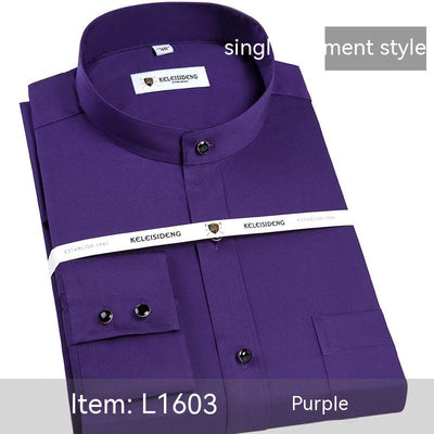 Camisa Manga Larga Cuello Mao de Algodón Mercerizado para Hombre - Image 5