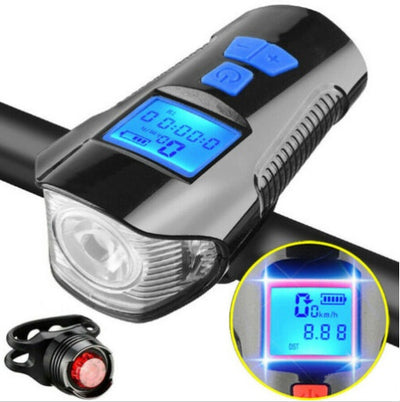 Luz Frontal para Bicicleta USB con Altavoz y Velocímetro - Image 18