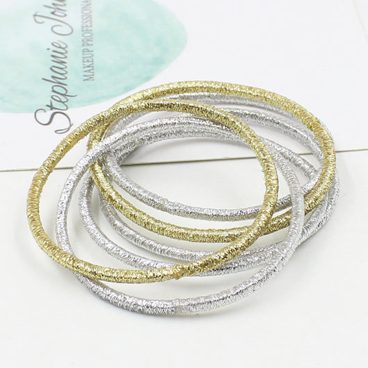 Accesorio Dorado para Cabello con Cuerda Brillante - Adorno de Lujo