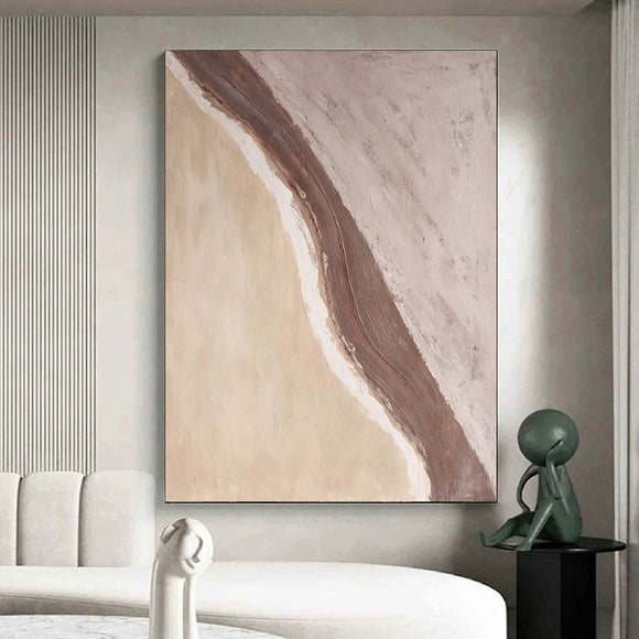 Cuadro Abstracto Moderno Olas y Playas - Lienzo Decorativo sin Marco para el Hogar