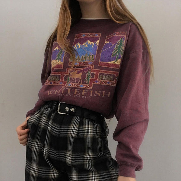 Sudadera Estampada Cuello Redondo para Mujer