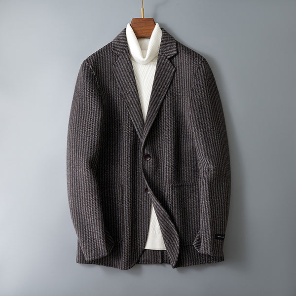 Blazer Reversible de Lana a Rayas para Hombre