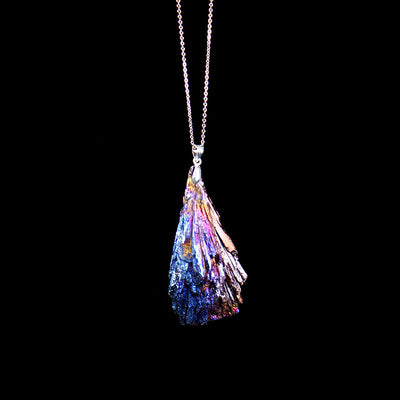 Dije Pluma de Pavo Real Azul con Enchapado de Turmalina - Image 11