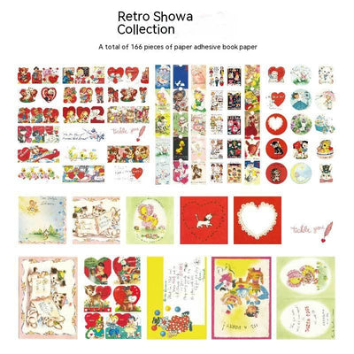 166 vintage-style decorative stickers featuring retro advertisements, tickets, and illustrations for scrapbooking and journaling. - Image 2