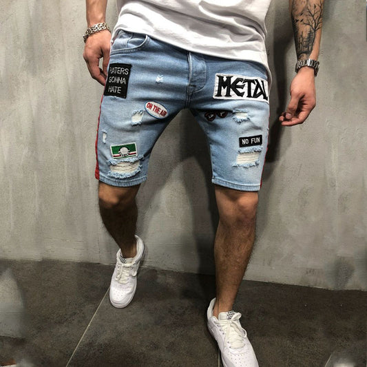 Jeans Sueltos Rotos con Bordados para Hombre - Image 2
