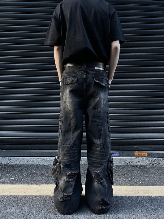 Pantalones Vaqueros Vintage Oversized con Bolsillos Grandes - Image 3