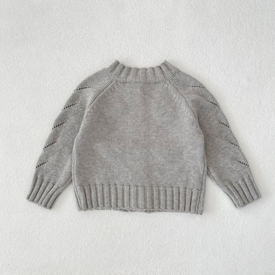 Suéter Tejido a Mano con Calado Hueco para Bebé Niña - Conjunto Coordinado - Image 21
