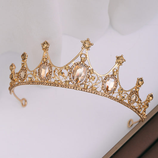 Diadema Corona de Cristales Champagne