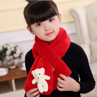 Bufanda Tejida Roja para Niña - Cuello Cálido y Protección contra el Viento - Image 2