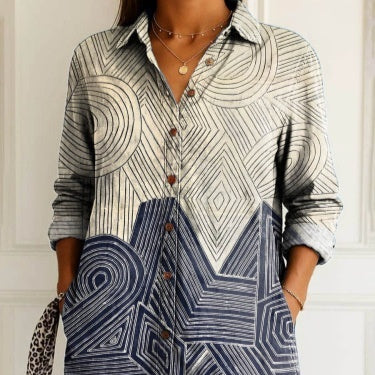 Blusa Casual Larga con Estampado Floral para Mujer