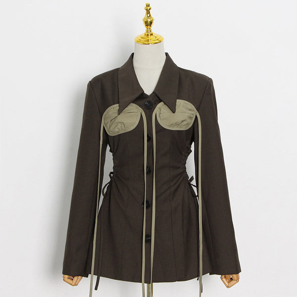 Blazer Ejecutivo Entallado para Mujer con Cierre Simple