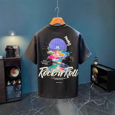 Camiseta Suelta Estampada Casual Versátil para Hombre - Image 4