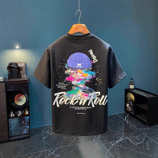 Camiseta Suelta Estampada Casual Versátil para Hombre - Image 4