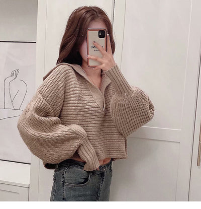 Suéter Holgado de Color Liso - Comodidad y Estilo