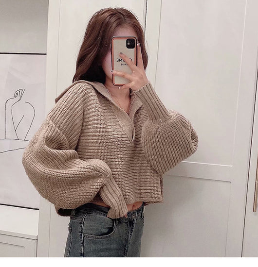 Suéter Holgado de Color Liso - Comodidad y Estilo