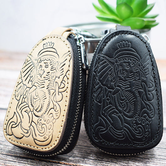 Estuche de Cuero para Llaves Estilo Retro - Colgante para Cintura - Image 5