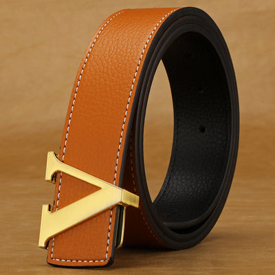 Cinturón de Cuero para Hombre con Hebilla de Letras - Image 25