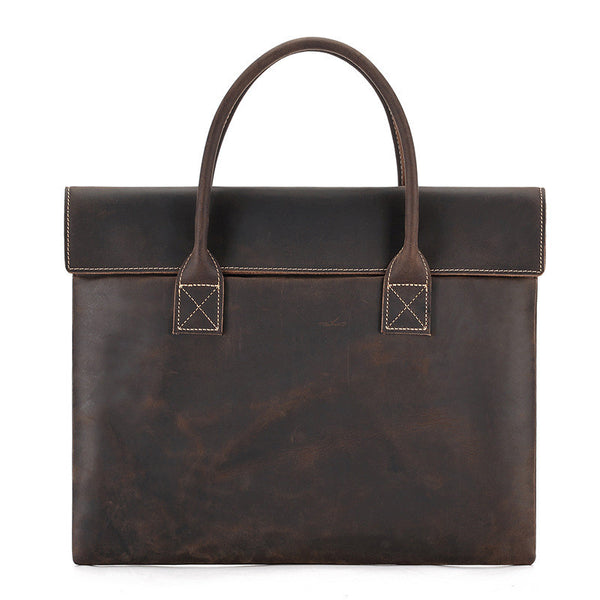 Bolso Portátil de Cuero Crazy Horse para Hombre