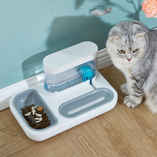 Comedero y Bebedero Automático Antivuelco para Gatos