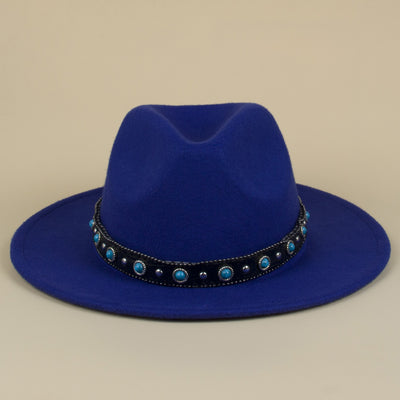 Cinturón Tejido Bohemio en Cuero y Sombrero de Fieltro con Detalles de Piel - Image 3