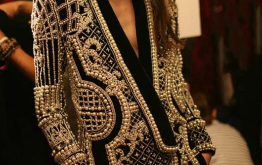 Blazer Acolchado con Estampado de Perlas para Mujer - Image 19