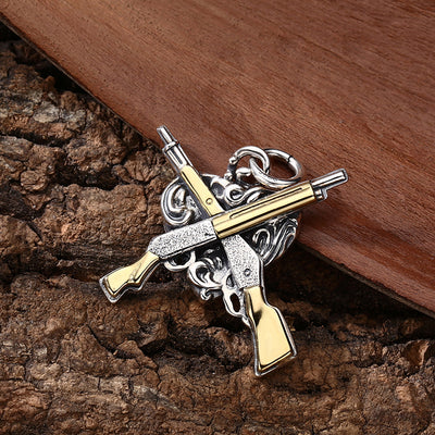 Dije Corazón Dual Pistolas en Plata 925 Esterlina - Image 9