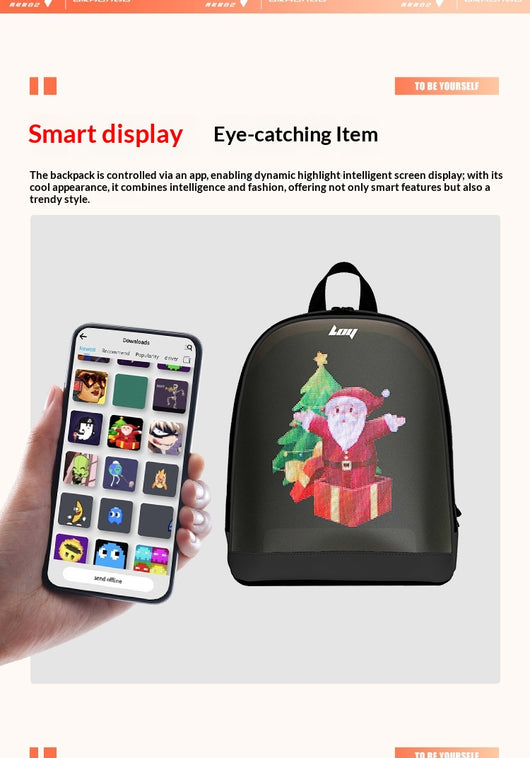 Mochila Inteligente LED Impermeable con Pantalla Luminosa - Image 14