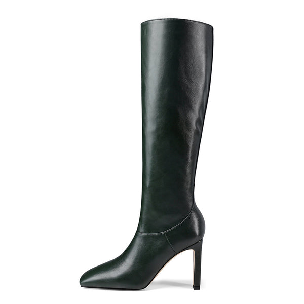 Botas Elegantes Hasta la Rodilla con Tacón Cuadrado para Mujer Tallas Grandes
