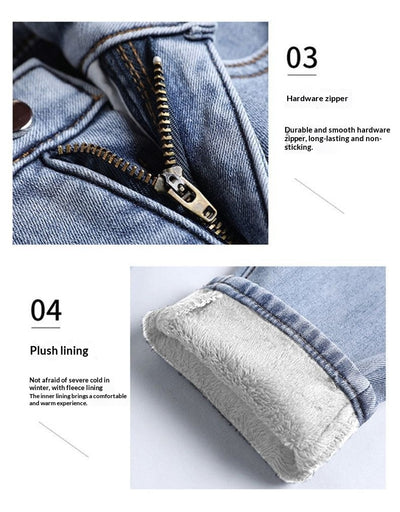 Jeans de Cintura Alta Ajustados para Mujer con Forro de Polar - Image 30