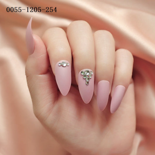 Uñas Postizas Largas Puntiagudas con Lentejuelas - Diseño Elegante - Image 4