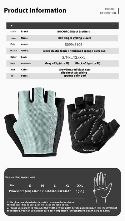 Guantes de Ciclismo Medio Dedo Antideslizantes y Transpirables Unisex - Image 9
