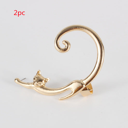 Arete Individual de Gato Punk con Ear Cuff Integrado - Image 10