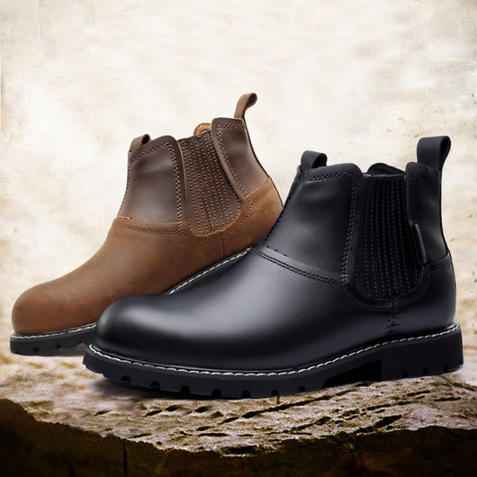 Botas de Cuero para Hombre con Punta Redonda - Calzado de Senderismo Resistente - Image 5