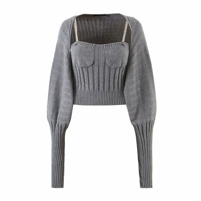 Conjunto de Dos Piezas Tejido para Mujer - Estilo Europeo - Image 9