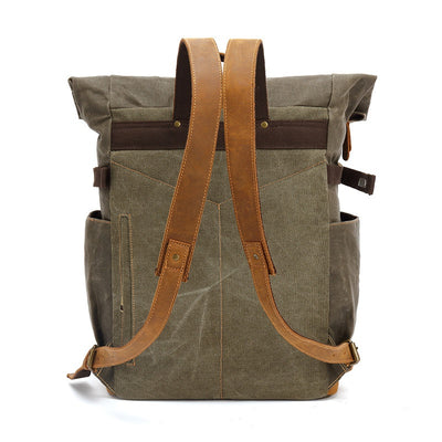 Mochila de Cuero Crazy Horse para Viajes - Bolsa Multifuncional Hombre con Compartimento Laptop - Image 10