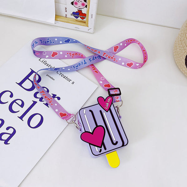 Bolsa Bandolera Infantil con Diseño de Helado y Moño Decorativo