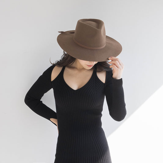Sombrero Jazz de Lana con Moño - Accesorio Fashion Casual Elegante